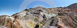 Panoramic view of the natural colors of ArtistÃ¢â¬â¢s Palette in Death Valley National Park photo